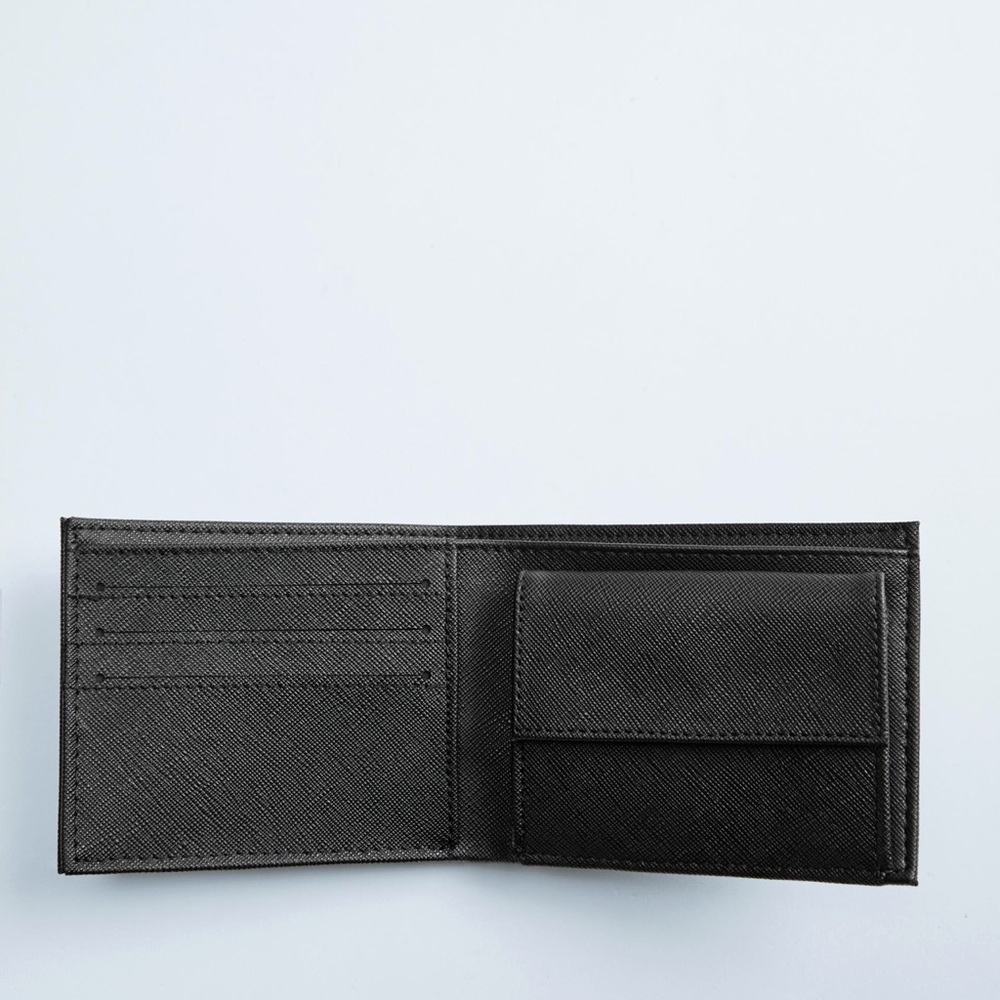 Zara Black Bi Fold Embossed Wallet